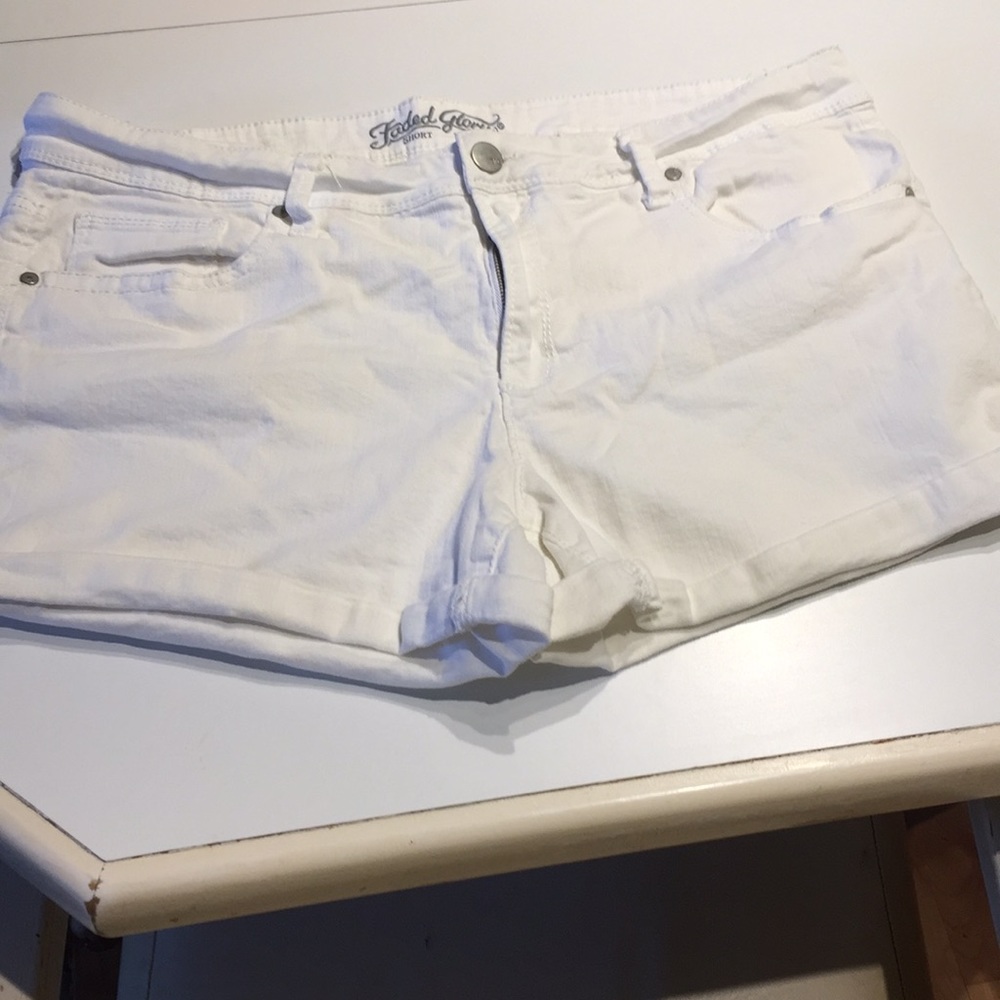 White jean shorts